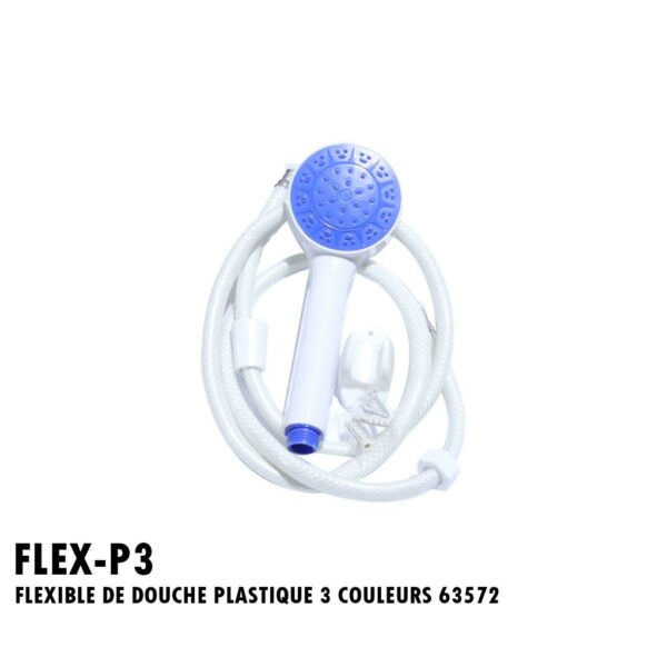 FLEXIBLE DE DOUCHE PLASTIQUE 3 COULEURS 63572