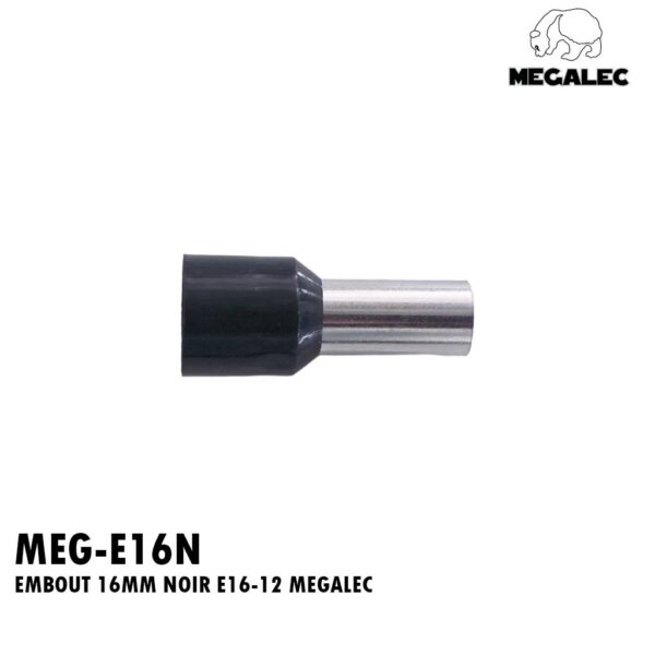 EMBOUT 16MM NOIR E16-12 MEGALEC