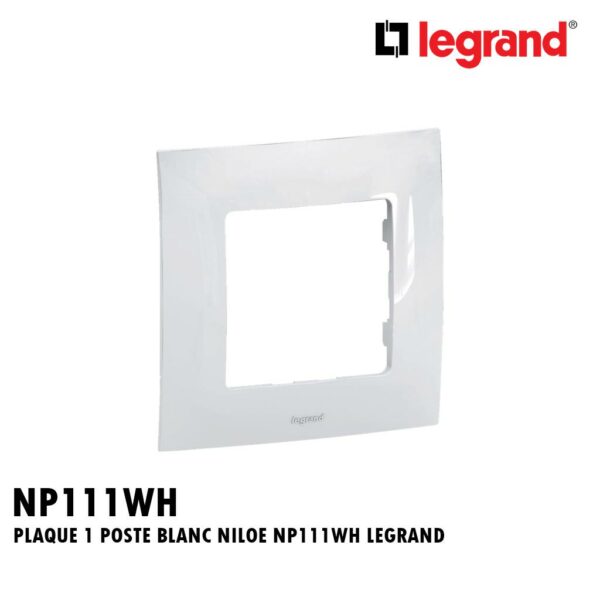 PLAQUE 1 POSTE BLANC NILOE NP111WH LEGRAND