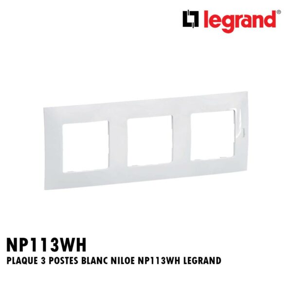PLAQUE 3 POSTES BLANC NILOE NP113WH LEGRAND