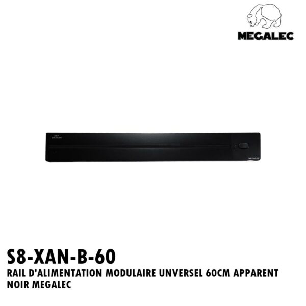 RAIL D'ALIMENTATION MODULAIRE UNVERSEL 60CM APPARENT NOIR MEGALEC